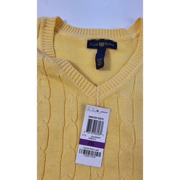 NWT club room XXL yellow proffesional casual layering sweater vest pullover warm - Picture 5 of 7